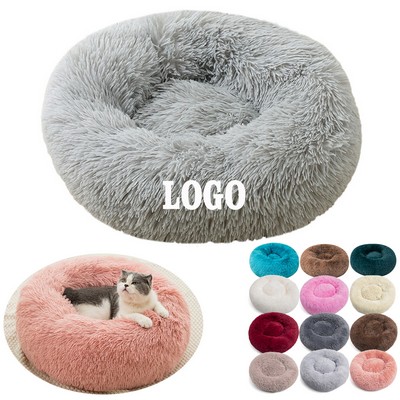 Washable Round Fluffy Pet Bed