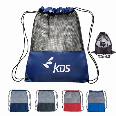 Mesh Sports Drawstring Backpack