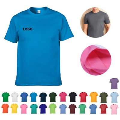 Men's Cotton Solid Color Crew Neck T-Shirt