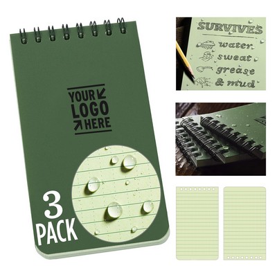 3 x 5 Inch 50-Page Weatherproof Top-Spiral Notebook