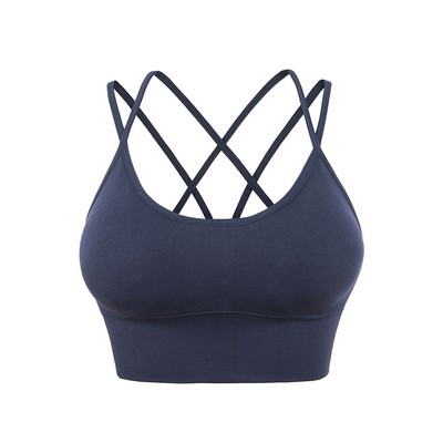 Strappy Criss Cross Back Sports Bra