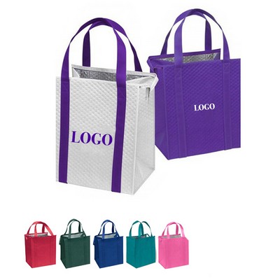 15"x13"x10" Custom Non-Woven Insulated Grocery/Food Cooler Tote Bag