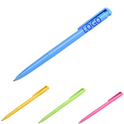 Candy Color Retractable Ballpoint Pen with Comfortable Grip