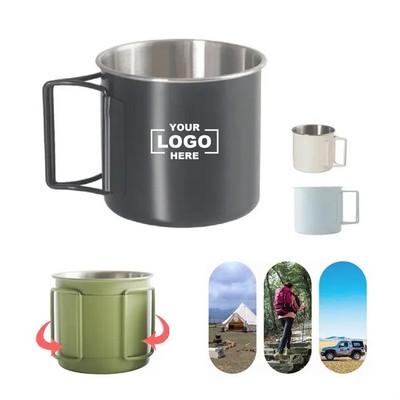 11 Oz Portable Stainless Steel Camping Folding Mug