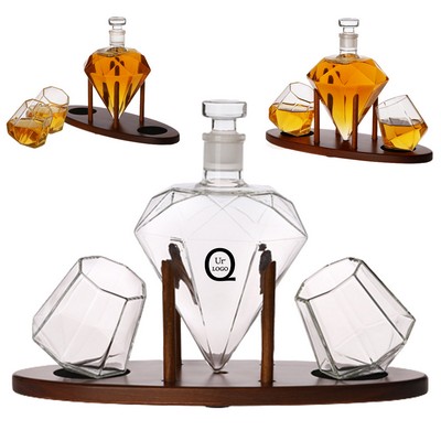 Diamond Shaped Whiskey Decanter Set