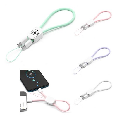 C TO Fast Charging Bracelet Cable - Macaron (Charging + Data + Keychain)