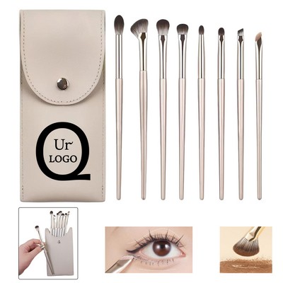 8 Pcs Eyeshadow Makeup Brushes Set With Pu Bag