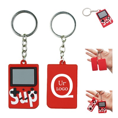 Pvc Handheld Game Console Keychain