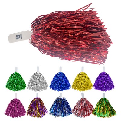 Metallic Cheerleader Pom-Poms with Contoured Handles