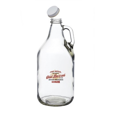 64 oz Clear Glass Beer Growlers