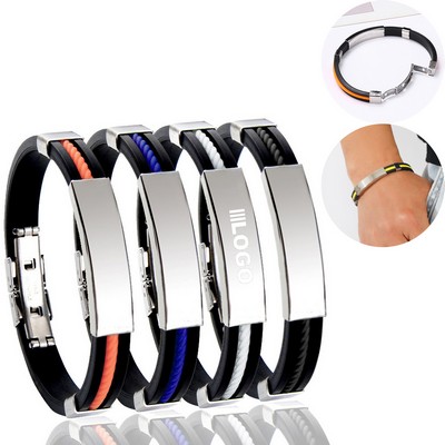 Men's Titanium Steel Silicone Bracelet