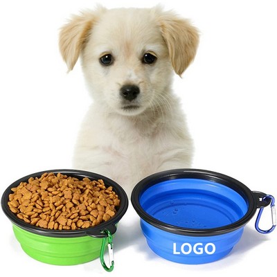 Silicone Collapsible Pet Bowl with Carabiner