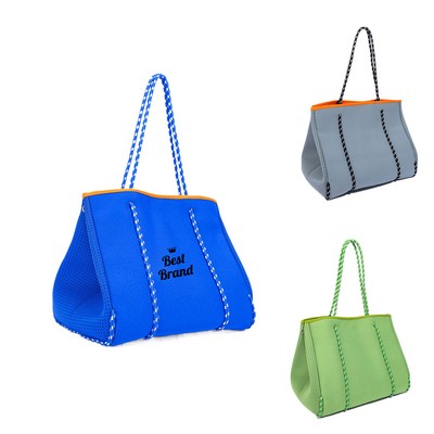 Large Neoprene Tote Bag with Rope Handles