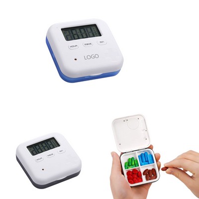 4 Compartments Medicine Pill Case With Alarm Reminder