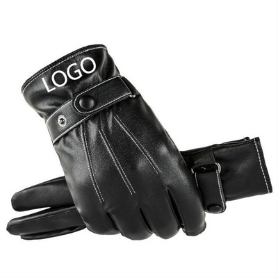 Fleece-Lined Leather Gloves