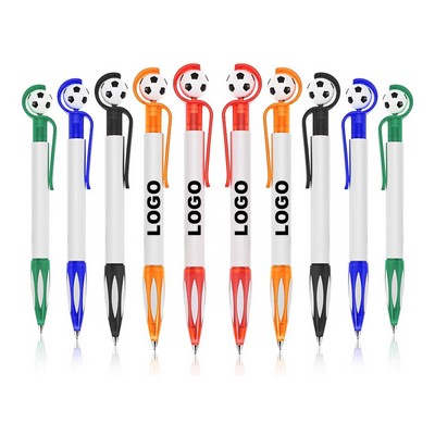 ABS Soccer Shape Retractable Medium Point Gel Ink Ballpoint Pen