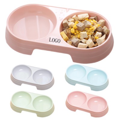 Plastic Pet Double Bowl