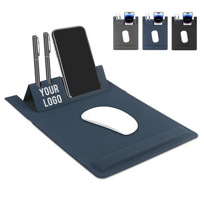 Portable Mouse Pad With Phone/Pen Holder