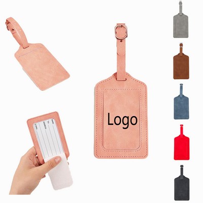 PU Leather Luggage Tag with Customizable Logo for Travel