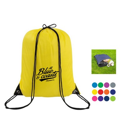 Polyester Drawstring Backpack with PU-Reinforced Corners