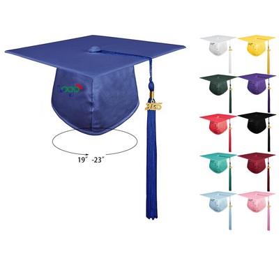 Shiny Adult Graduation Cap with 2025 Tassel for High School and Bachelor