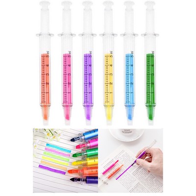 Multi-Color Syringe Pen Syringe Highlighter Needle Pen