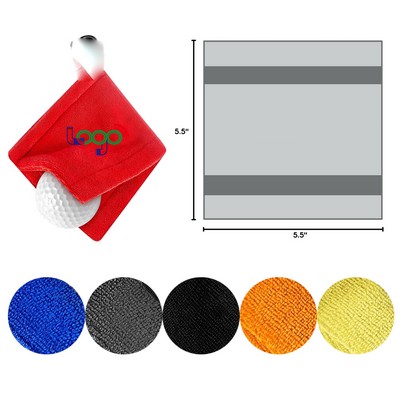 Golf Ball Towel 5.5 x 5.5 Inches Wet and Dry Small Pocket Towel with D Clip