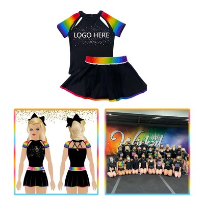 Polyester Cheerleader Dye-Sublimation Uniform Set(S-3XL)