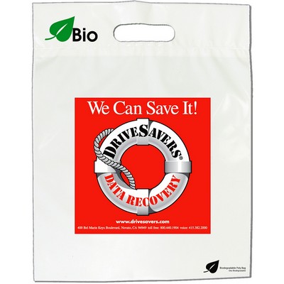 2.0 Mil Fold-Over Die Cut Handle Bag (9"x12")