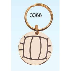 Gold Plated Volleyball Key Ring