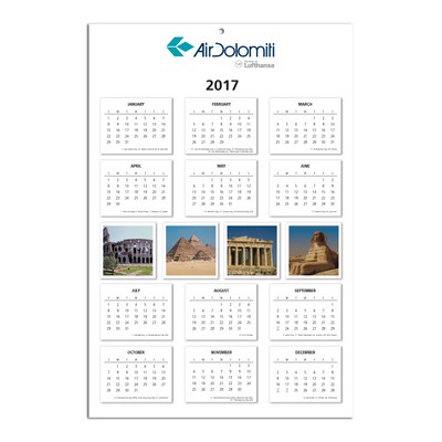 Year-At-A-Glance Wall Calendar w/Stock Images - 1 Side (11 1/2"x17 1/8")