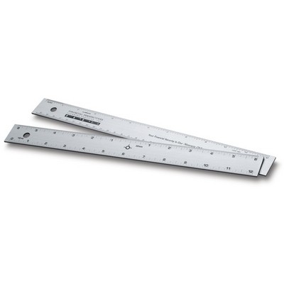 8" Straight Edge Aluminum Ruler with Center-Finding Back