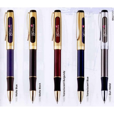 Dual Logo II Brass Matte or Metallic Finish Ballpoint Pen