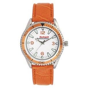 Pedre Unisex Liberty Watch W/ Orange Matte Finish Crocodile Grain Strap