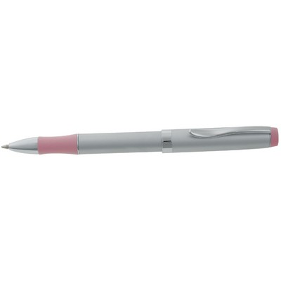 Satin Pearl Ballpoint Pen w/Pastel Pink Grip