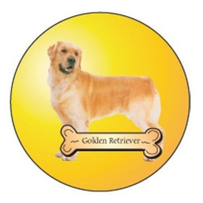 Golden Retriever Dog Round Metal Photo Magnet (2 1/2")