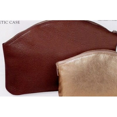 Large Leather Travel Cosmetic Case