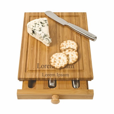 Bamboo Cheese Tools Case w/Cutting Board (3 Tools)