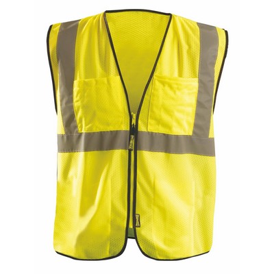 Class 2 Mesh Multi-Pocket Value Surveyor Vest w/Zipper