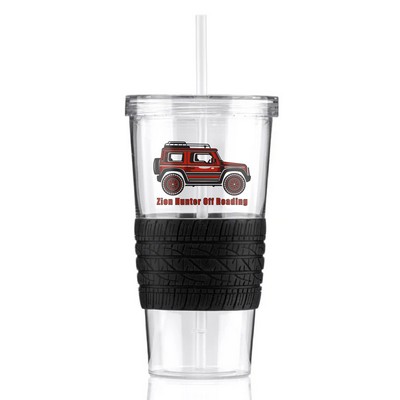 24 oz Burpy Tire Tumbler