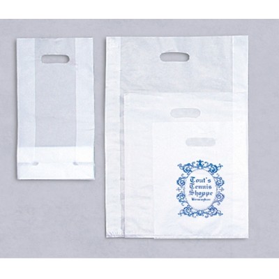 Frosted High Density Merchandise Bag w/ Clear Die-Cut Handle Bag (12"x15")