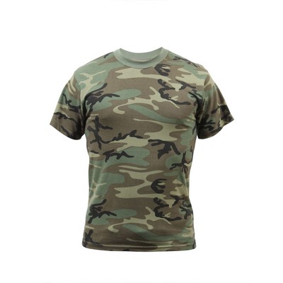 Vintage Woodland Camouflage T Shirt (2XL)