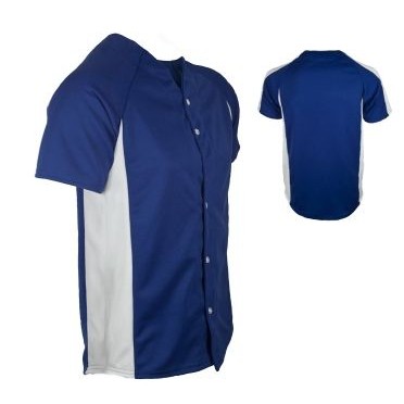 Adult Full Button Double Knit Poly Pro-Style Jersey w/ Contrasting Side