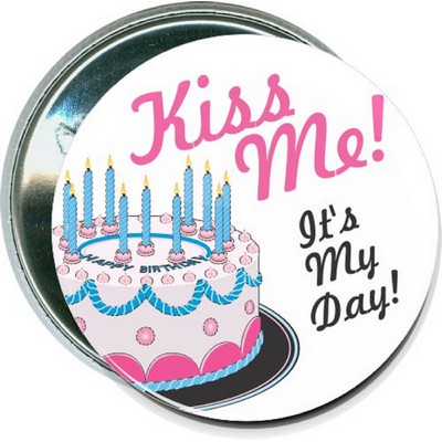 Birthday - Kiss Me, It's My Day - 2 1/4 Inch Round Button