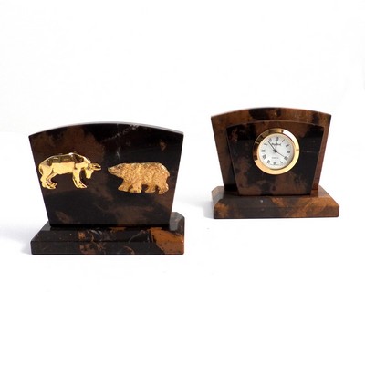 Marble Clock & Letter Holder - Stock Market