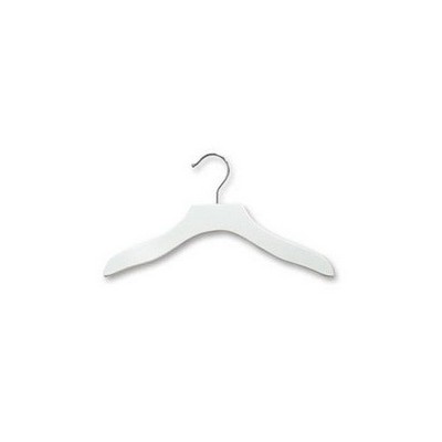 12" Children's Wooden White Wavy Top Hanger