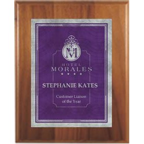 Cherry Plaque 9" x 12" - Purple/Silver 7" x 10" Victory Sunray Plate