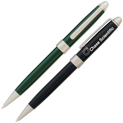 Aluminum Twist Action Ballpoint Pen w/ Metallic Colored Barrel