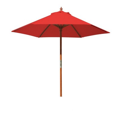 7' Round Wood Umbrella with 6 Ribs, Blank