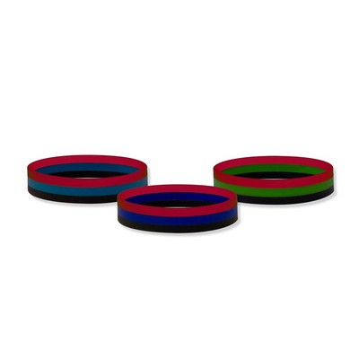 1/2" Striped Awareness Silicone Wristband